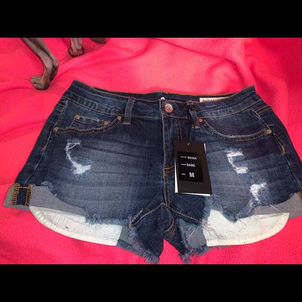 Medium cut off jean shorts